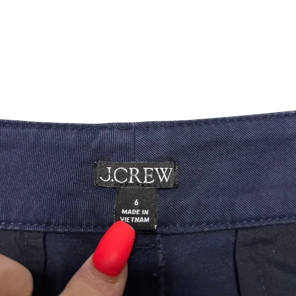 J.Crew Patch Pocket Chino Shorts Size 6 Navy Blue Cotton Stretch NWT - Picture 6 of 7